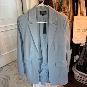 DANIELLE BERNSTEIN Light Blue Blazer